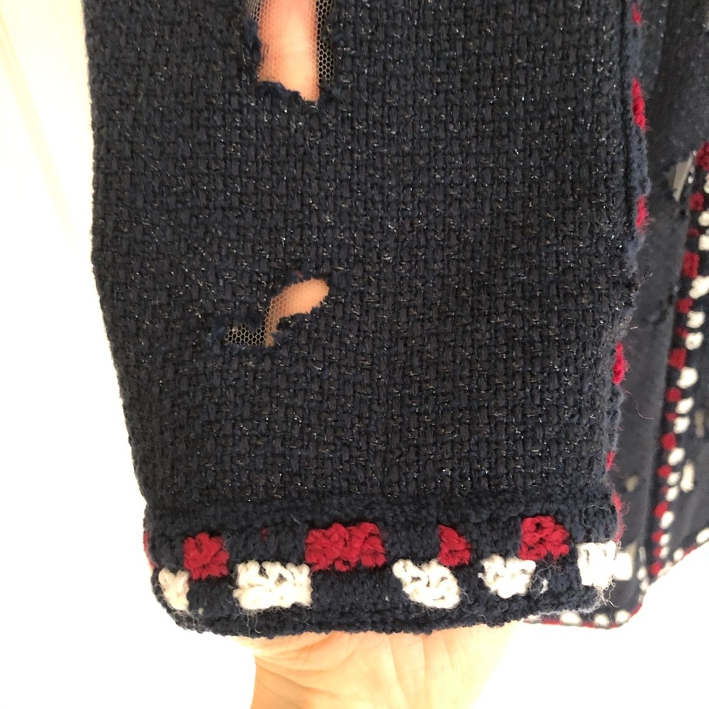 CHANEL dark blue mesh cutout coat - Picture 8 of 9